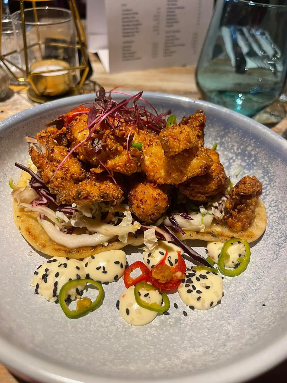 Salt and chilli chicken with Asian slaw
